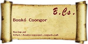 Boskó Csongor névjegykártya
