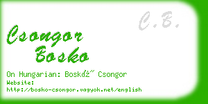 csongor bosko business card